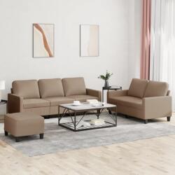 vidaXL Set de canapele cu perne, 3 piese, cappuccino, piele ecologica GartenMobel Dekor (3201427) Canapea