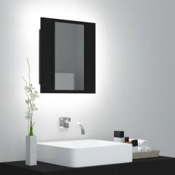 vidaXL Dulap de baie cu oglinda & LED, negru, 40x12x45 cm, acril GartenMobel Dekor (804949)