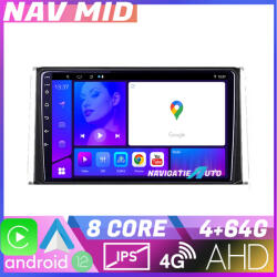 Edotec Navigatie Toyota Auris 2017 Android 12, 4GB RAM, 64GB, CarPlay, 720P (NAV2-10-4+64|K-AURIS)