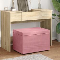 vidaXL Taburet Roz 61 x 41 x 40 cm Catifea si lemn stratificat GartenMobel Dekor (876768)