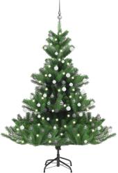 vidaXL Pom Craciun artificial brad Nordmann LED&globuri verde, 180 cm GartenMobel Dekor (3077732)