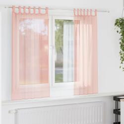 vidaXL Perdele Voile cu buzunare pentru bare 2 buc Roz GartenMobel Dekor (4102196)