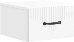 vidaXL Noptiera suspendata alb foarte lucios cu sertar, 34, 5 x 33 x 20 cm (898943)