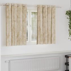 vidaXL Draperii de catifea 2 buc cu inele crem 140x140 cm GartenMobel Dekor (4107663)