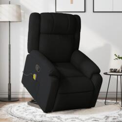 vidaXL Fotoliu rabatabil de masaj, cu ridicare, negru, material textil GartenMobel Dekor (3205216)