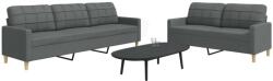 vidaXL Set de canapele, 2 piese, gri închis, material textil GartenMobel Dekor (3278320) Canapea