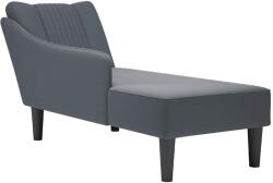vidaXL Sezlong cu perna si cotiera dreapta, gri închis, catifea GartenMobel Dekor (4009793)
