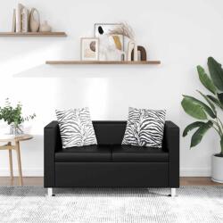 vidaXL Canapea cu 2 locuri, negru, piele artificiala GartenMobel Dekor (242209) Canapea