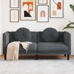 vidaXL Canapea cu perne, 2 locuri, gri închis, catifea GartenMobel Dekor (372633) Canapea