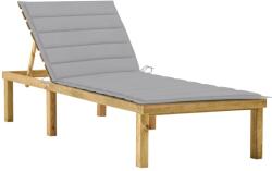 vidaXL Sezlong cu perna gri, lemn de pin tratat GartenMobel Dekor (3065850)