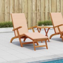 vidaXL Sezlong pliabil si culisant 2 pcs Bej Lemn Solid de Acacia GartenMobel Dekor (3415404)