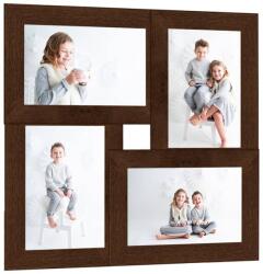 vidaXL Rama foto colaj, maro închis, 4x (13x18 cm) foto, MDF GartenMobel Dekor (332771)