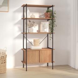 vidaXL Unitate rafturi cu 5 niveluri si dulap, 80x40x163 cm otel&lemn GartenMobel Dekor (336355) Biblioteca