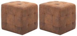 vidaXL Taburet, 2 buc. , maro, 30x30x30 cm, piele întoarsa ecologica GartenMobel Dekor (278382)