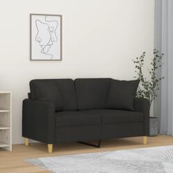 vidaXL Canapea cu 2 locuri cu pernute, negru, 120 cm, textil GartenMobel Dekor (3200905) Canapea