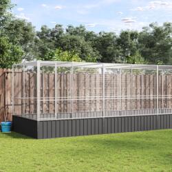 vidaXL Voliera de pasari cu extensie, argintiu, 832x207x212 cm, otel GartenMobel Dekor (3214274)