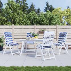 vidaXL Perne pentru exterior 4 pcs Albastru si Alb 120 x 50 x 7 cm GartenMobel Dekor (42040528)
