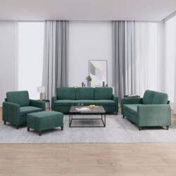 vidaXL Set de canapele, 4 piese, verde închis, catifea GartenMobel Dekor (3201946) Canapea