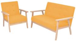 vidaXL Set cu canapea, 2 piese, material textil, galben GartenMobel Dekor (274916) Canapea