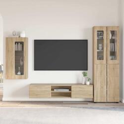 vidaXL Set comoda TV cu raft FLORIN 3 pcs Stejar Sonoma Lemn compozit GartenMobel Dekor (3397966)