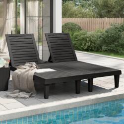 vidaXL Sezlong dublu, negru, 155x138x83 cm, polipropilena GartenMobel Dekor (364150)