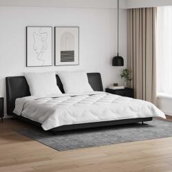 vidaXL Pilota de iarna 200x200 cm cu 2 perne 80x80 cm, microfibra alba (3377743) Lenjerie de pat