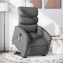 vidaXL Fotoliu electric masaj rabatabil cu ridicare, gri închis textil GartenMobel Dekor (3204015)