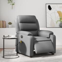 vidaXL Fotoliu de masaj electric rabatabil, gri, piele ecologica GartenMobel Dekor (3205038)