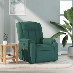 vidaXL Fotoliu de masaj rabatabil, verde închis, material textil GartenMobel Dekor (373592)