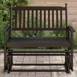 vidaXL Banca glisanta, negru, 118x70x104, 5 cm, lemn masiv de plop GartenMobel Dekor (4008866) Balansoar