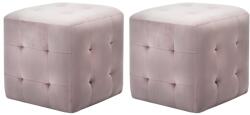 vidaXL Taburet, 2 buc. , roz, 30 x 30 x 30 cm, tesatura din catifea GartenMobel Dekor (278388)
