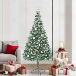 vidaXL Brad de Craciun artificial cu 300 LED Verde 210 cm PVC si Otel GartenMobel Dekor (3396725)