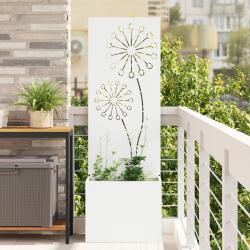 vidaXL Ghiveci de Gradina cu Panou Decorativ Alb 50 x 140 cm GartenMobel Dekor (876456)