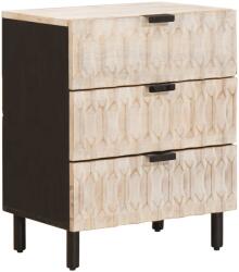 vidaXL Noptiera alba din lemn masiv de mango, 3 sertare, 50x33x62 cm (4017873)