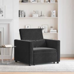 vidaXL Sofa Pat Unilaterala cu roti Negru 90 x 165 x 87 cm Catifea GartenMobel Dekor (42002703)