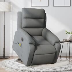 vidaXL Fotoliu electric masaj rabatabil cu ridicare, gri închis textil GartenMobel Dekor (3205017)