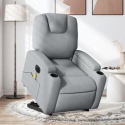 vidaXL Fotoliu electric masaj rabatabil cu ridicare, gri închis textil GartenMobel Dekor (3204404)