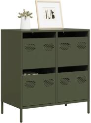 vidaXL Dulap, verde masliniu, 68x39x73, 5 cm, otel laminat la rece GartenMobel Dekor (851260) Comoda