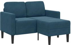 vidaXL Canapea cu 2 locuri cu sezlong în forma de L, catifea albastra GartenMobel Dekor (4107068) Canapea