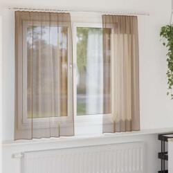 vidaXL Perdele Voile cu buzunare pentru bare 2 buc maro deschis GartenMobel Dekor (4102221)