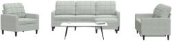 vidaXL Set de canapele cu perne, 4 piese, gri deschis, catifea GartenMobel Dekor (3278361) Canapea