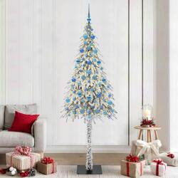 vidaXL Brad de Craciun cu 300 LED cu suport Alb 210 cm PE si Otel GartenMobel Dekor (3396249)