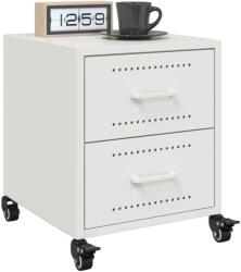 vidaXL Noptiere, 2 buc. , alb, 36x39x43, 5 cm, otel GartenMobel Dekor (846637)