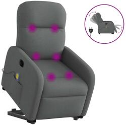 vidaXL Fotoliu electric masaj rabatabil cu ridicare, gri închis textil GartenMobel Dekor (3303003)