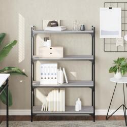 vidaXL Biblioteca cu 4 niveluri gri sonoma 80x30x120 cm lemn prelucrat GartenMobel Dekor (837675) Biblioteca