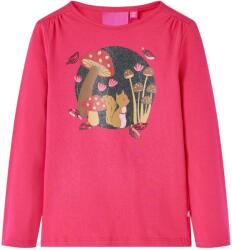 vidaXL Tricou pentru copii cu maneci lungi, roz aprins, 128 GartenMobel Dekor (14152)