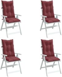 vidaXL Perne scaun cu spatar înalt, 4 buc. rosu vin 120x50x7 cm textil GartenMobel Dekor (4002374)