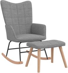 vidaXL Scaun balansoar cu taburet, gri deschis, textil GartenMobel Dekor (328018) Balansoar