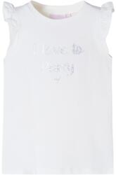 vidaXL Tricou pentru copii cu maneci cu volan, alb, 104 GartenMobel Dekor (10495)