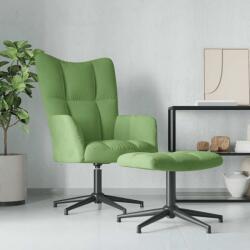 vidaXL Scaun de relaxare cu taburet, verde deschis, catifea GartenMobel Dekor (328109)